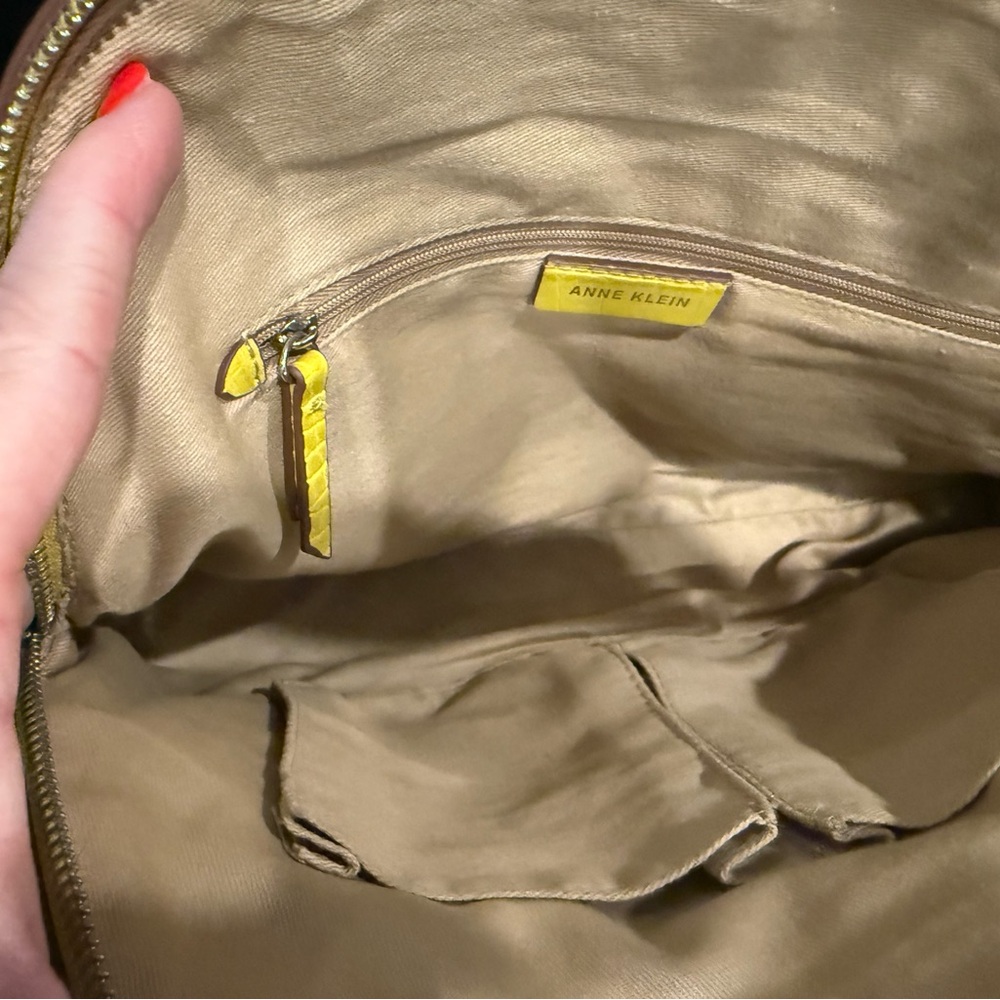 Anne Klein Yellow Croc-Embossed Satchel - Picture 4 of 7